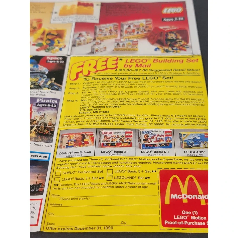 Vintage LEGO McDonald's Promo 1642 Sea Eagle Instructions‎ Sheet